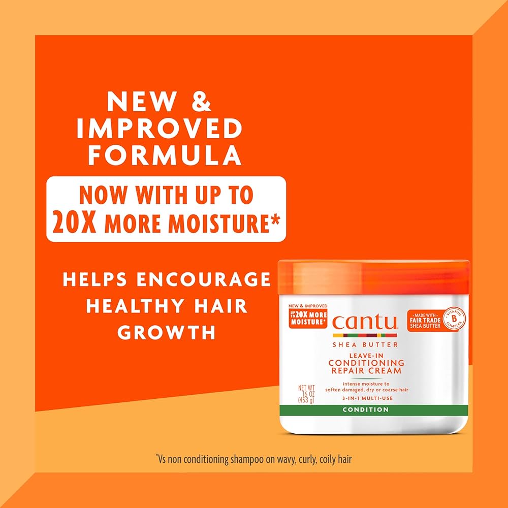 CANTU SHEA BUTTER LEAVE-IN CONDITIONER CONDITIONING REPAIR CREAM - 453g