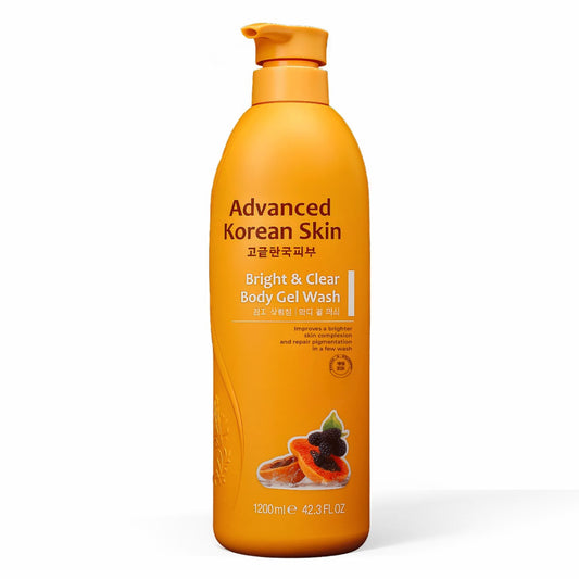 ADVANCED KOREAN SKIN BRIGHT AND CLEAR PAPAYA & MULBERRY BODY GEL WASH- 1200ML
