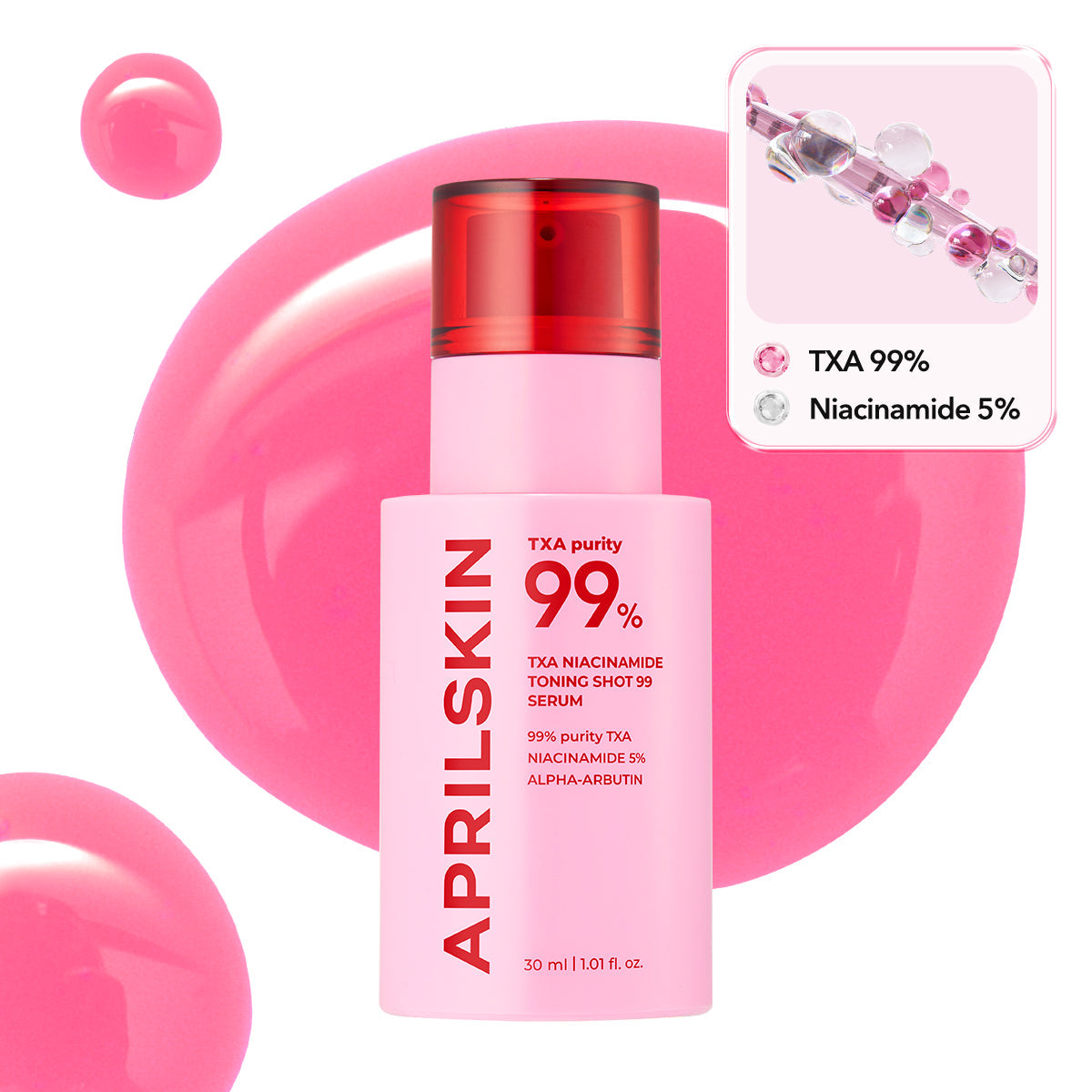 APRILSKIN TXA NIACINAMIDE TONING SHOT 99 SERUM (99% PURITY TXA + NIACINAMIDE 5% + ALPHA-ARBUTIN)