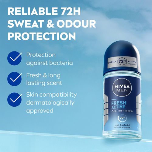 NIVEA MEN FRESH ACTIVE 72H ANTI-PERSPIRANT ROLL ON