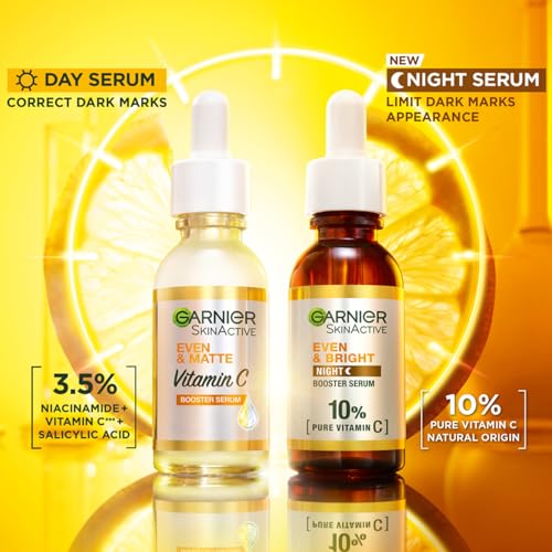 GARNIER EVEN & BRIGHT 10% PURE VITAMIN C NIGHT BOOSTER SERUM 30ML