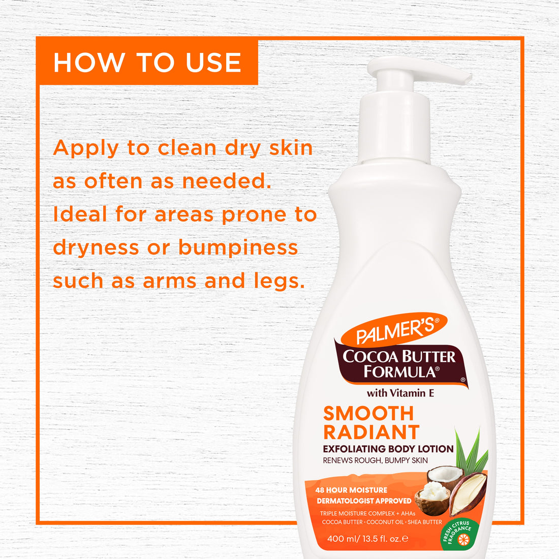 PALMER'S COCOA BUTTER FORMULA SMOOTH RADIANT EXFOLIATING BODY LOTION - 400ML