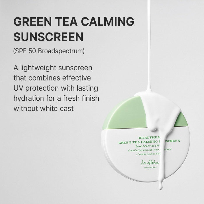 DR ALTHEA FRESH GREEN TEA CALMING SUNSCREEN SPF50
