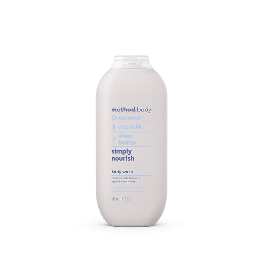 METHOD SIMPLY NOURISH COCONUT AND RICE MILK BODY WASH- 532ML