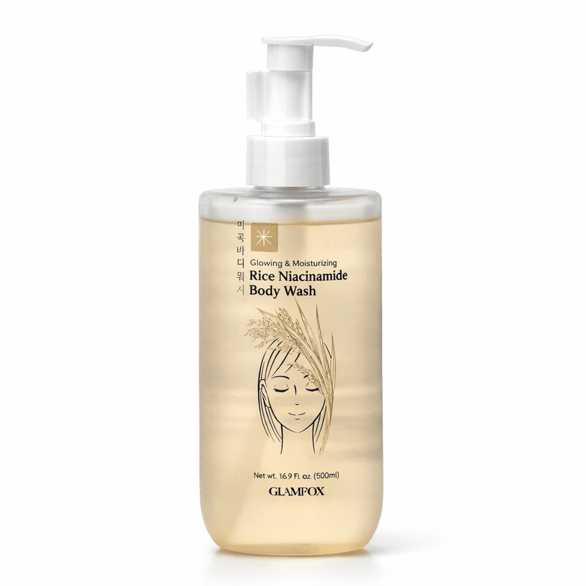 GLAMFOX GLOWING & MOISTURIZING RICE NIACINAMIDE BODY WASH - 500ML