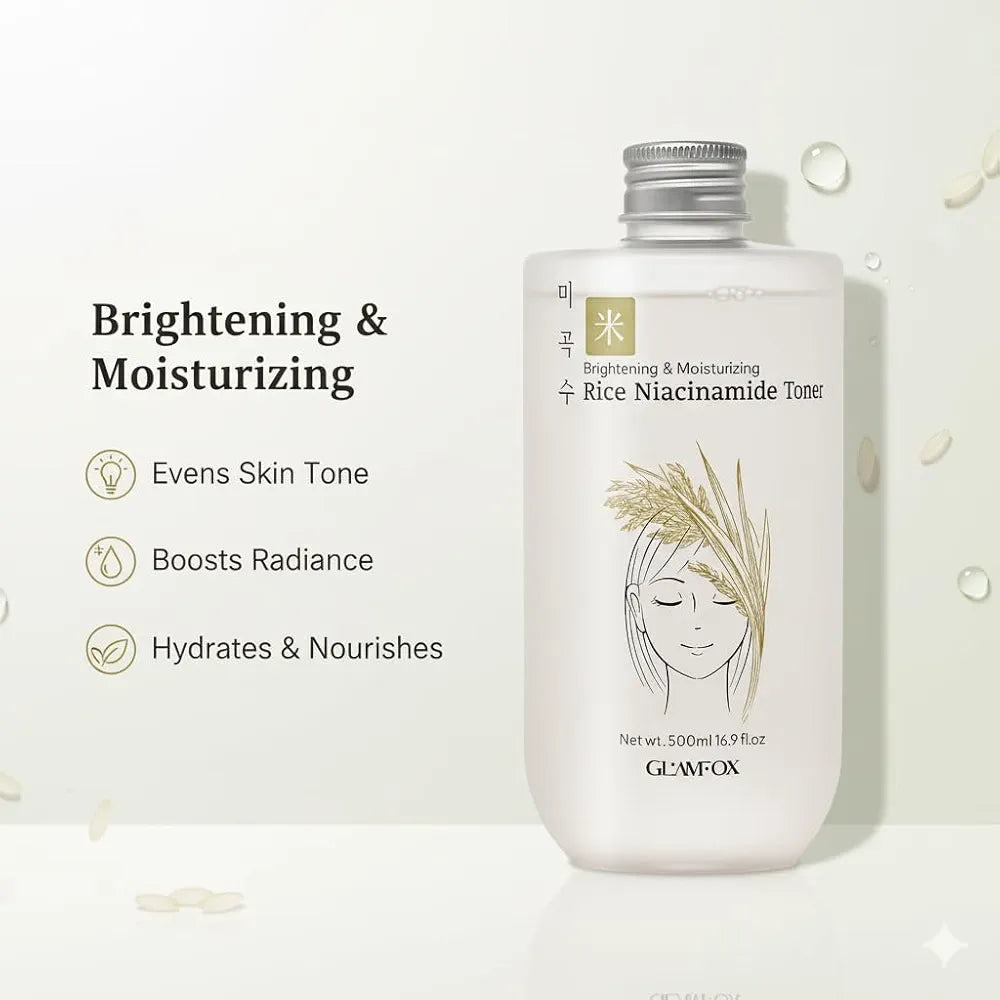GLAMFOX RICE NIACINAMIDE GLOWING & MOISTURIZING TONER - 500ML