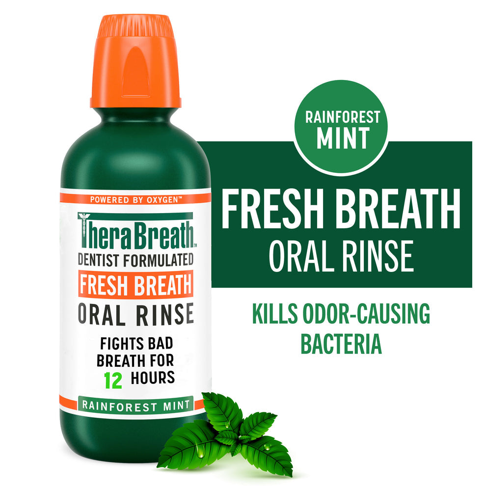 THERABREATH DENTIST FORMULATED FRESH BREATH ORAL RINSE (RAINFOREST MINT) - 473ML