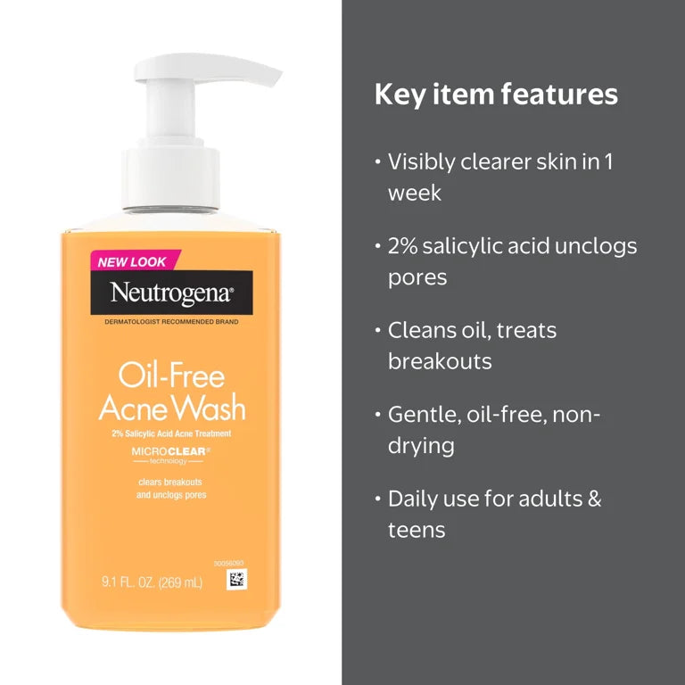 NEUTROGENA OIL-FREE ACNE WASH (2% SALICYLIC ACID ACNE TREATMENT)
