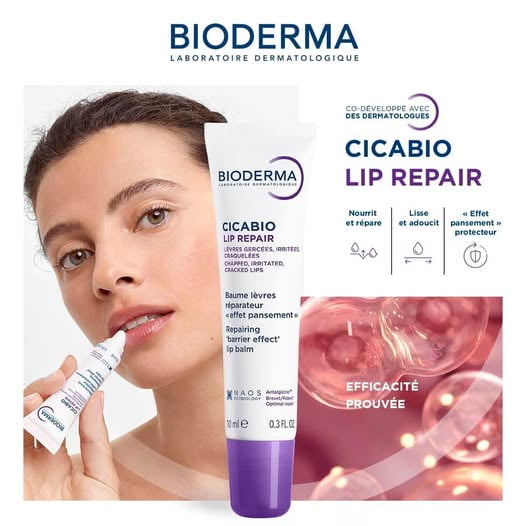 BIODERMA CICABIO LIP REPAIR REPAIRING 'BARRIER EFFECT' LIP BALM (CHAPPED, IRRITATED, CRACKED LIPS) - 10ML