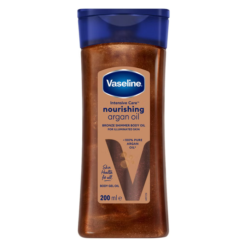 VASELINE INTENSIVE CARE NOURISHING ARGAN OIL BRONZE SHIMMER BODY OIL - 200ML