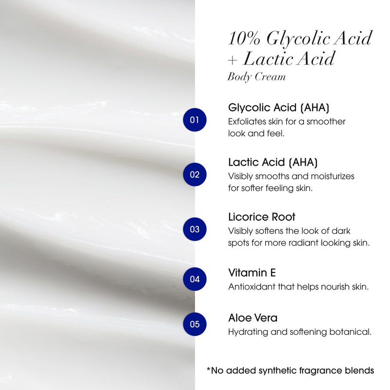 ADVANCED CLINICALS 10% GLYCOLIC ACID + LACTIC ACID BODY CREAM - 454g