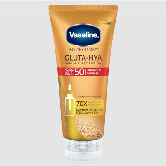 VASELINE GLUTA HYA LUMINOUS DEFENCE SERUM BURST LOTION SUNSCREEN SPF 50+ - 260ML