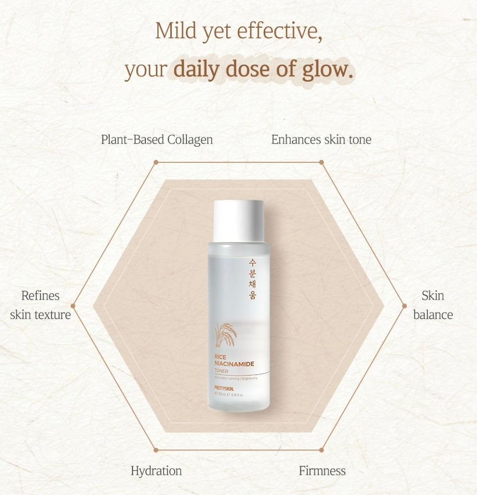 PRETTYSKIN RICE NIACINAMIDE TONER - 250ML