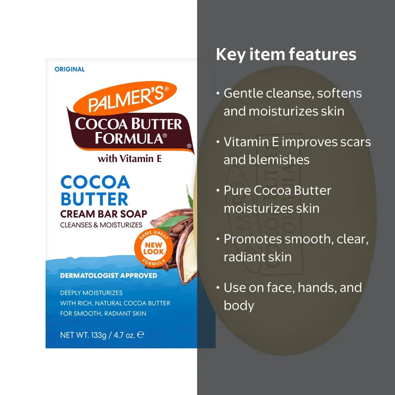 PALMER'S COCOA BUTTER FORMULA CREAM BAR SOAP - 133G