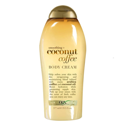 OGX SMOOTHING + COCONUT COFFEE BODY CREAM (INVIGORATING & MOISTURIZING BLEND) - 577ML