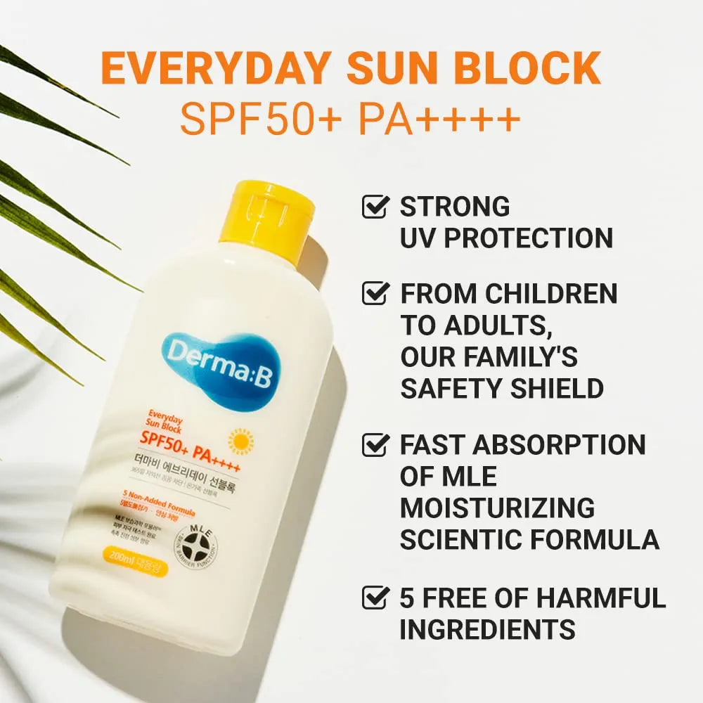 DERMA B EVERYDAY SUNSCREEN SPF50+ - 200ML