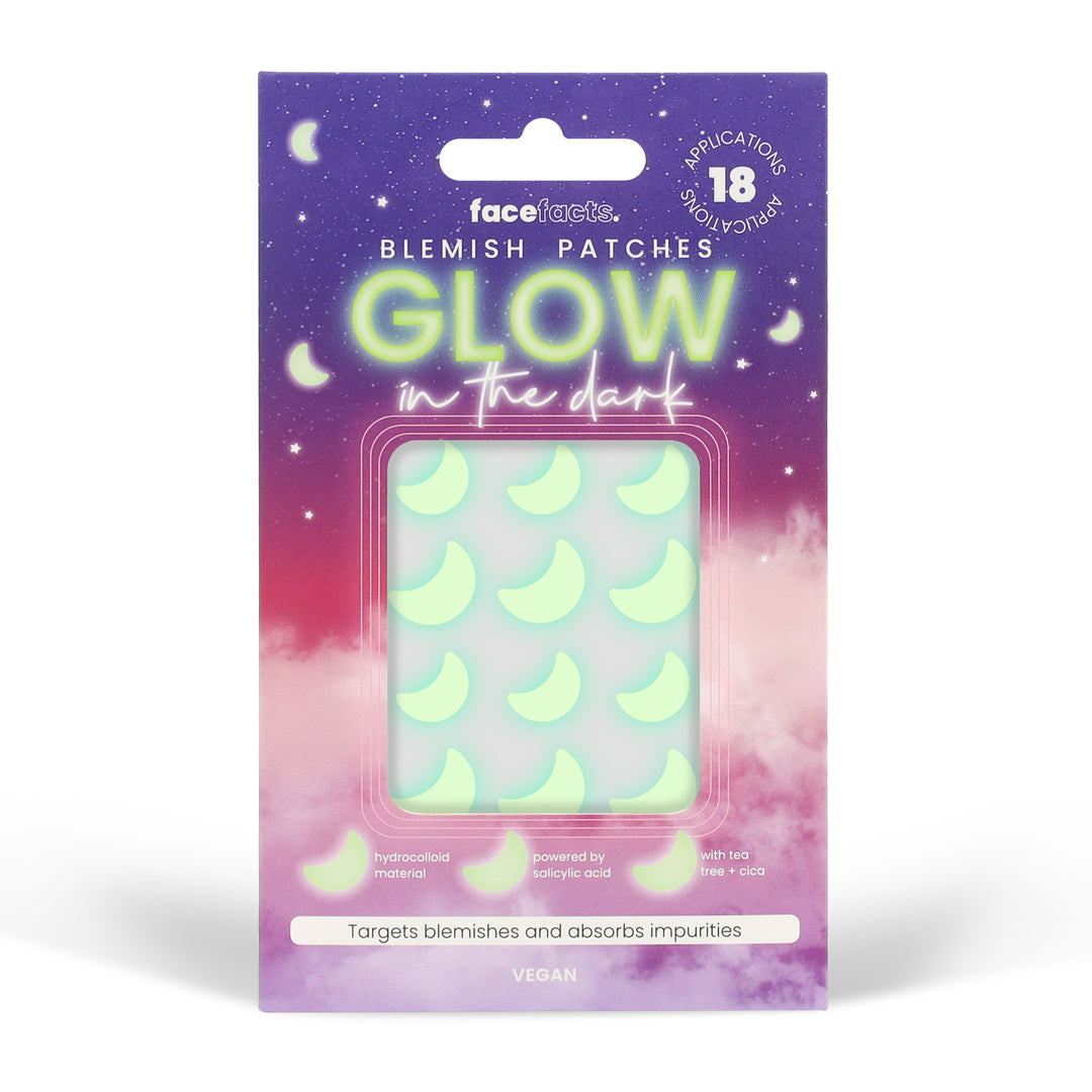 FACE FACTS HYDROCOLLOID BLEMISH PATCHES - GLOW IN THE DARK MOONS