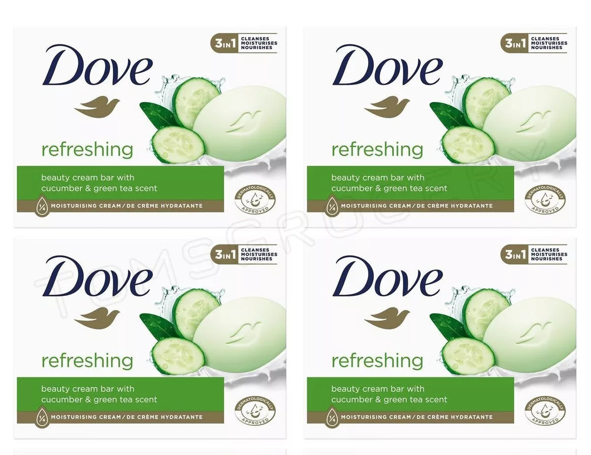 DOVE REFRESHING CREAM BODY BAR (PACK OF 4)- CUCUMBER & GREEN TEA